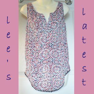 Trixxi Three Pink Hearts Tank Sleeveless Shell M